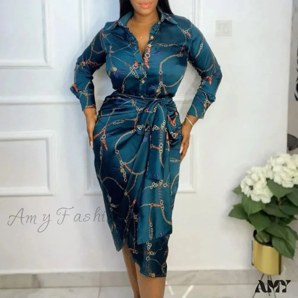 Amy Fashion - Green Elegant Plus Size Dresses