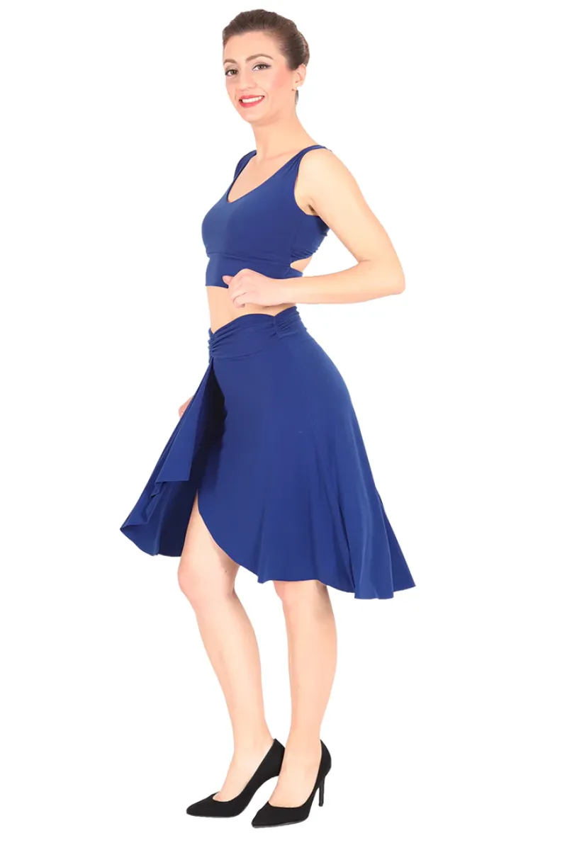 Asymmetric Tango Skirt With Front Panel