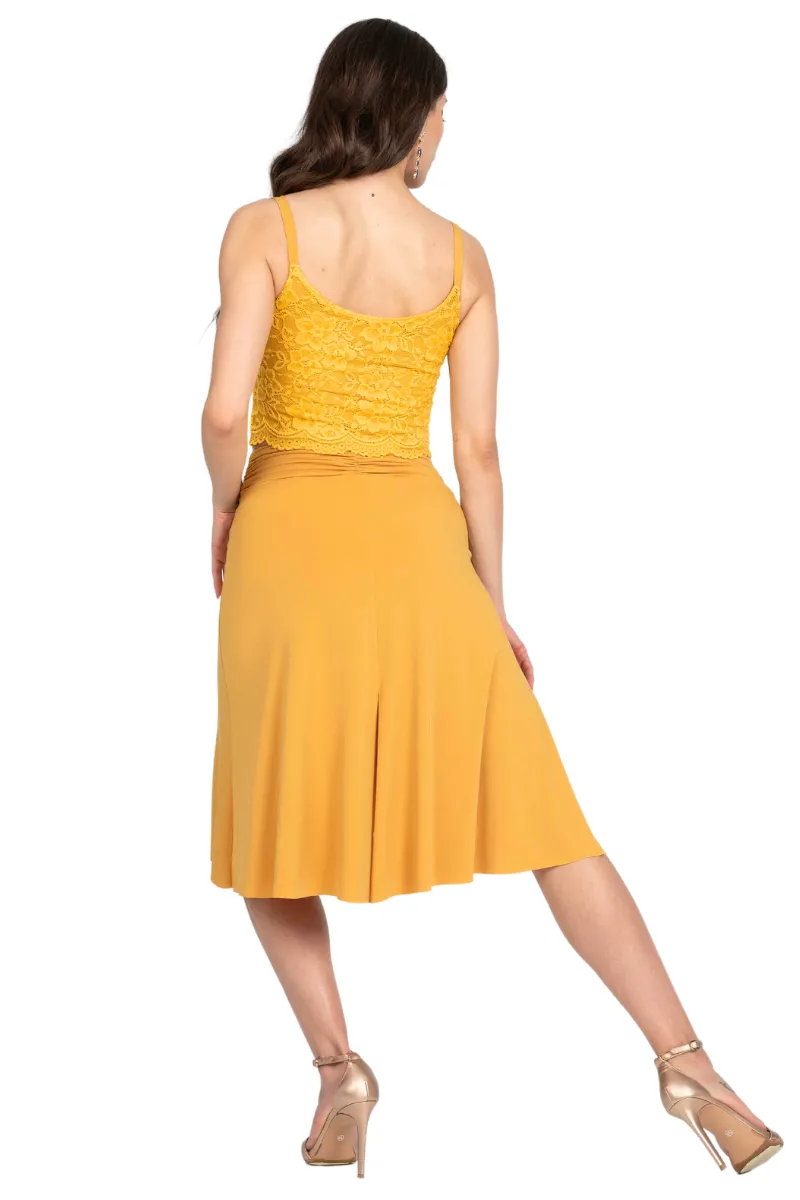 Asymmetric Tango Skirt With Front Panel