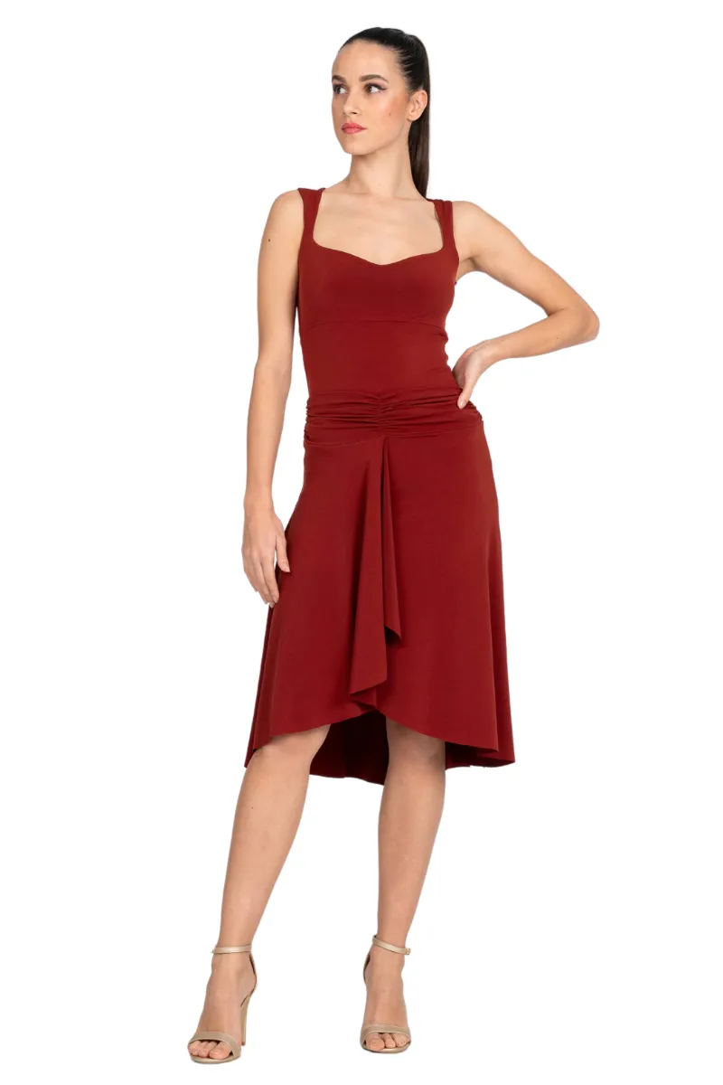 Asymmetric Tango Skirt With Front Panel