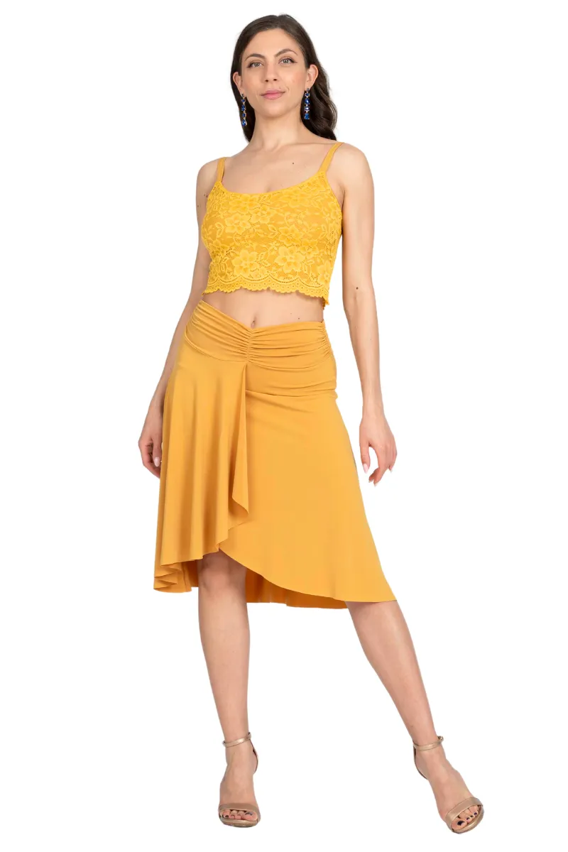 Asymmetric Tango Skirt With Front Panel