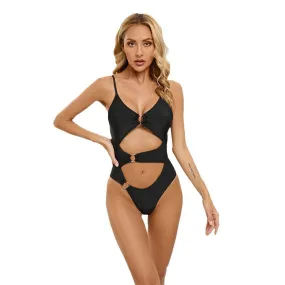 Attached High-Waisted Bottoms Stylish Crop Top Bikini Swimsuit