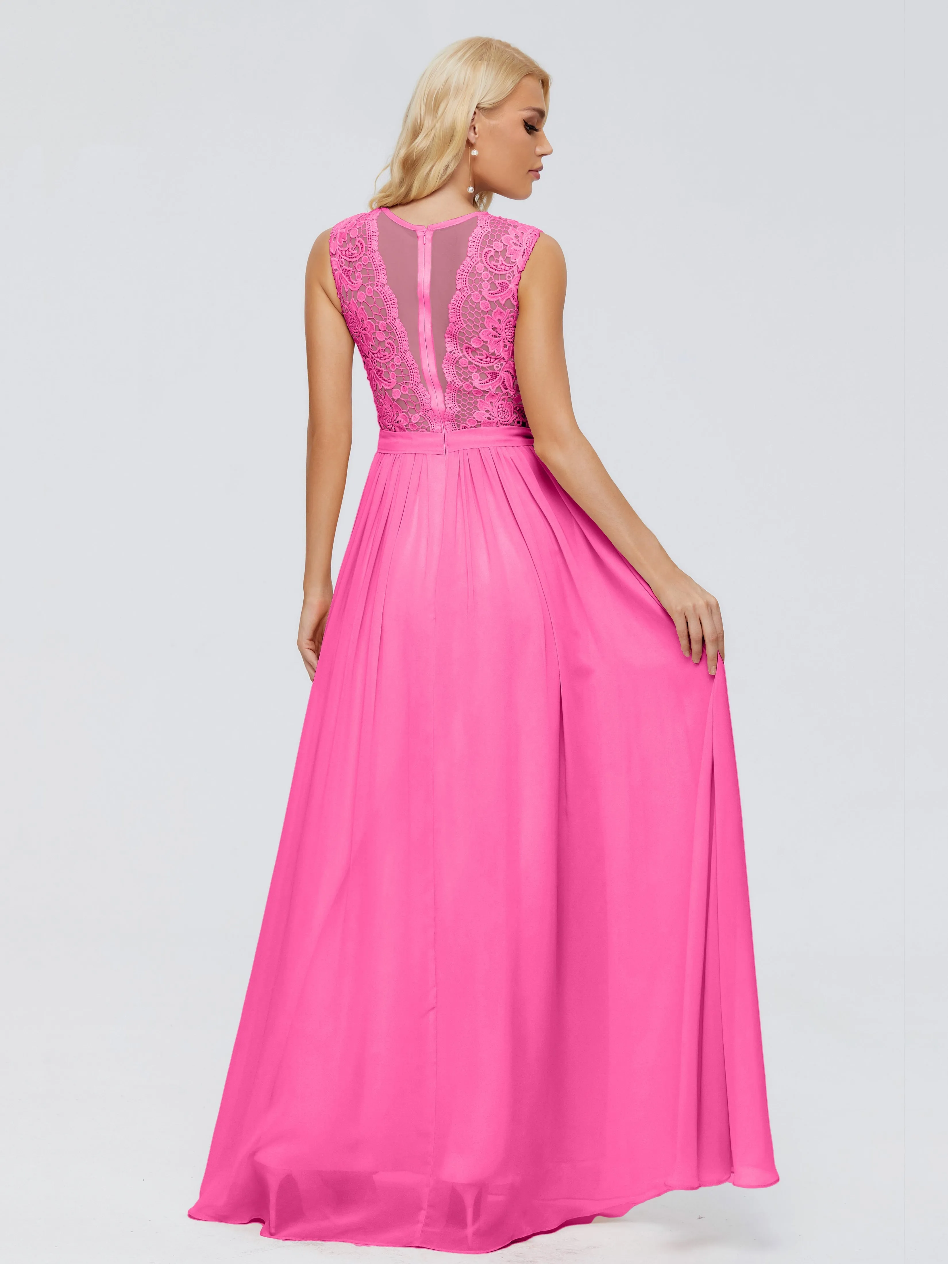 Azalea Bridesmaids Dresses Melody Elegant Bateau Chiffon Bridesmaid Dresses