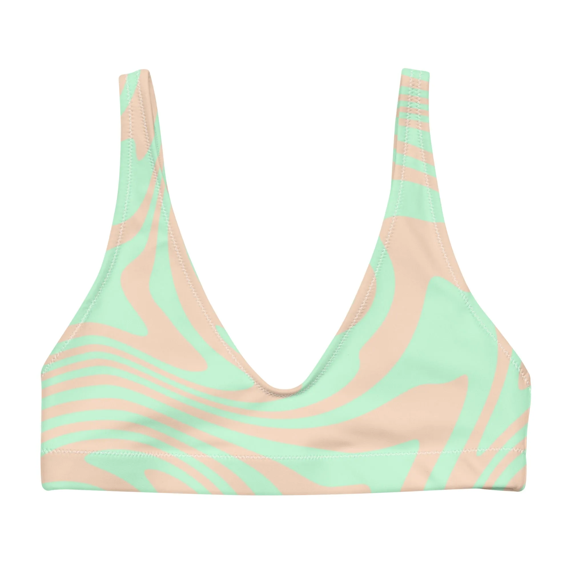 BELLA ECO PADDED BIKINI TOP | LIME SWIRL