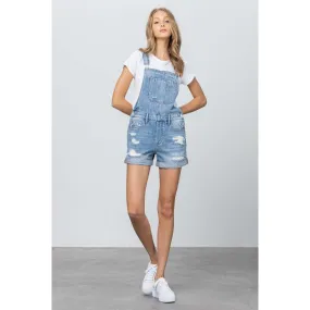 Bella Medium Wash Distressed Denim Overalls