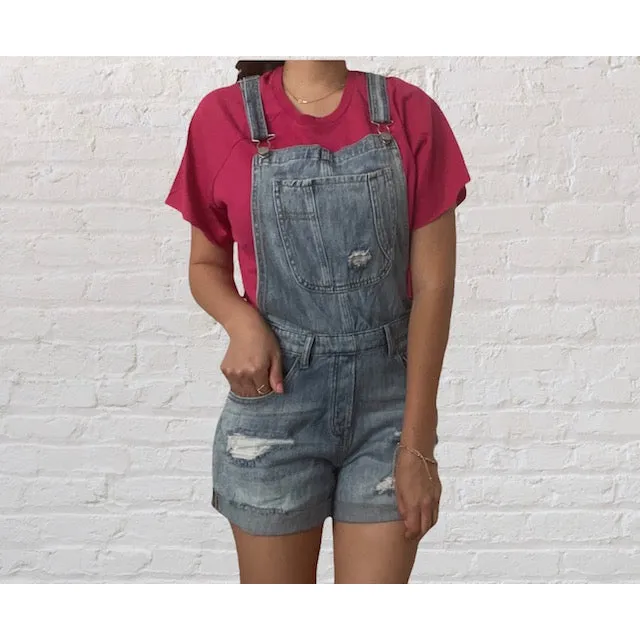 Bella Medium Wash Distressed Denim Overalls