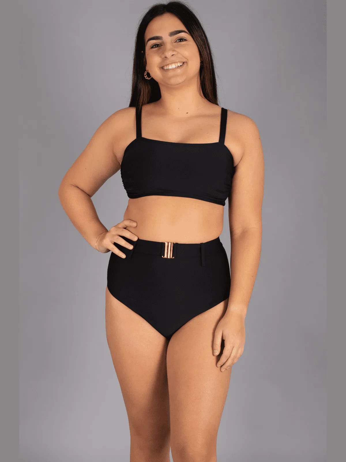 Belted High Rise Swimsuit Bottoms