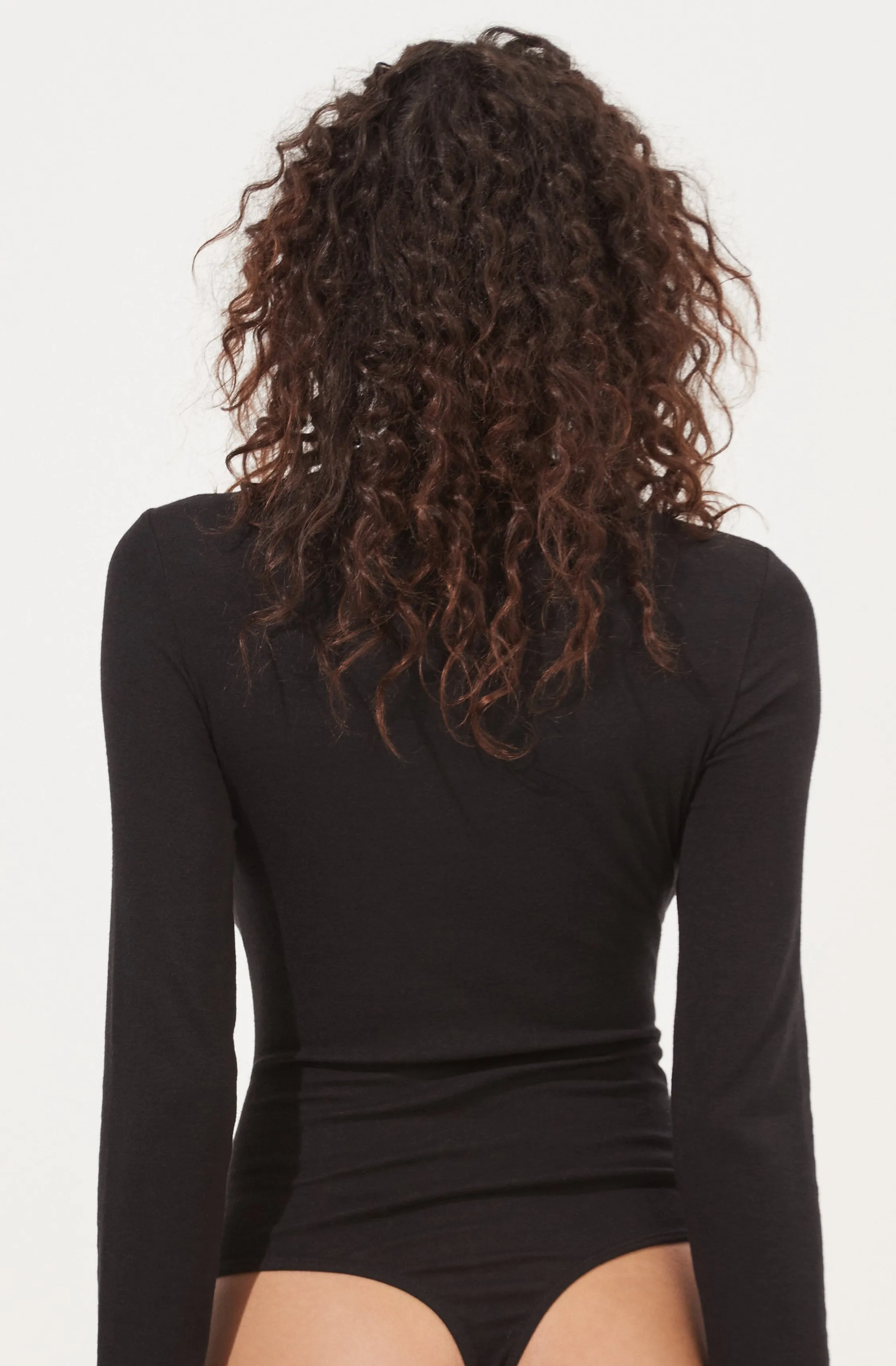 Black L/S Cutout See Me Bodysuit