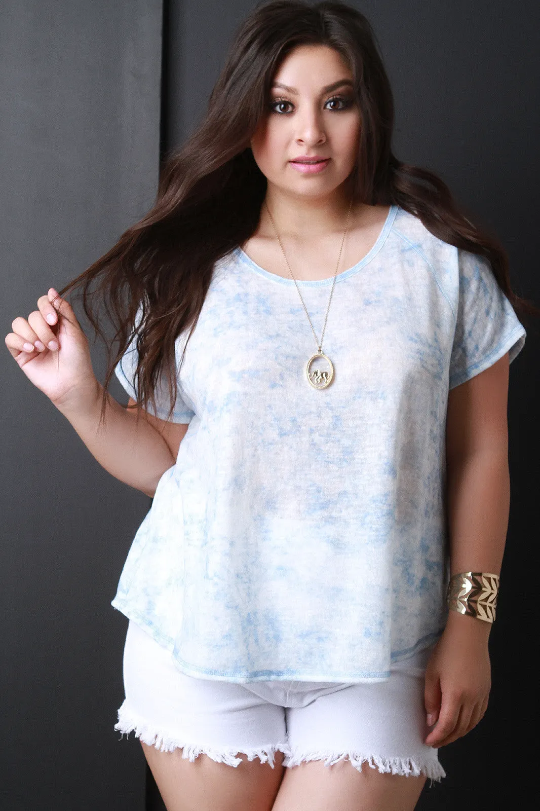 Boxy Marble Dyed Simple Tee