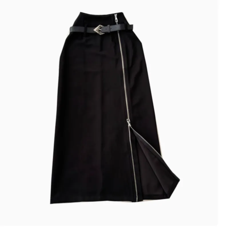 Chic Zipped Split Half-body Skirt