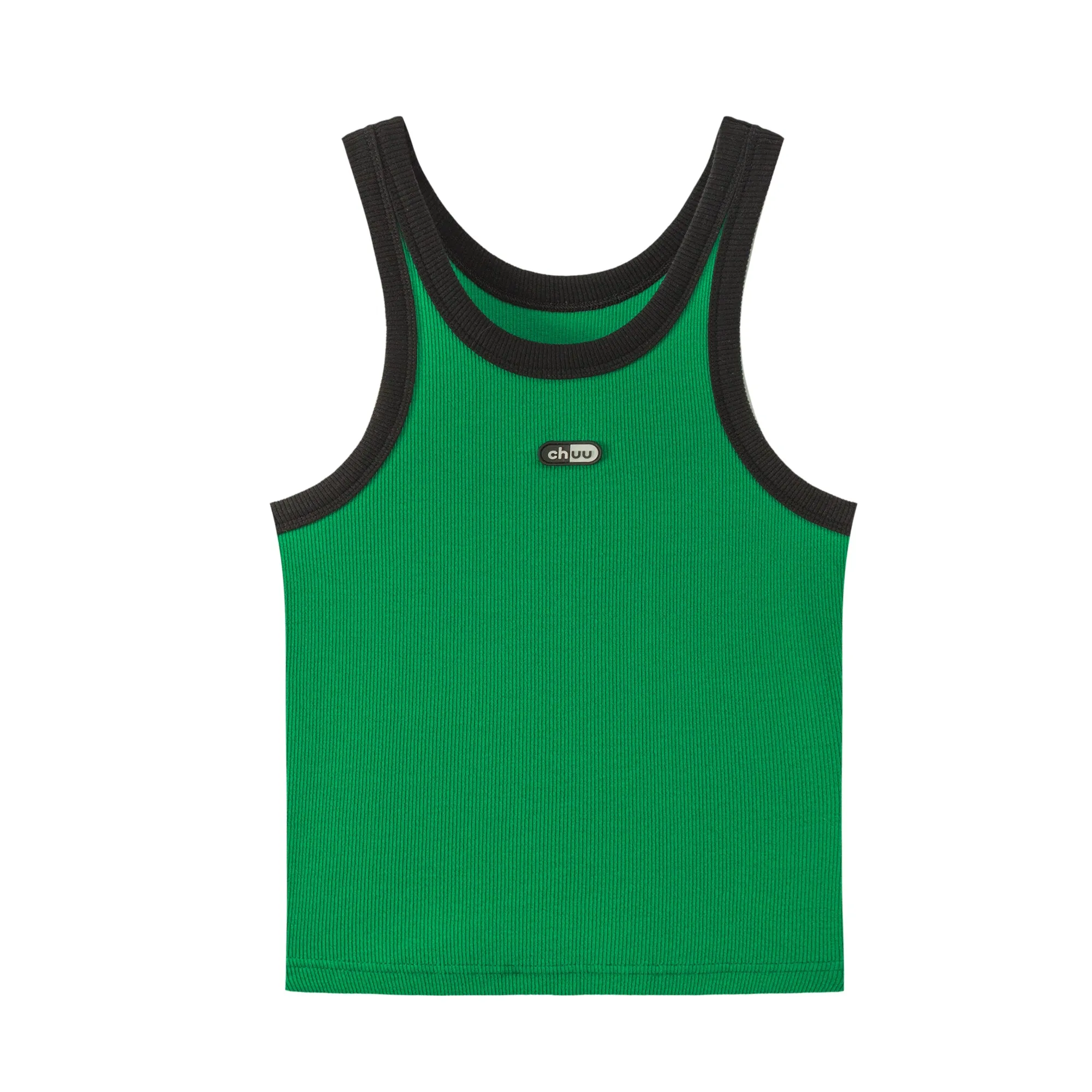 Color Matching Simple Logo Sleeveless Top