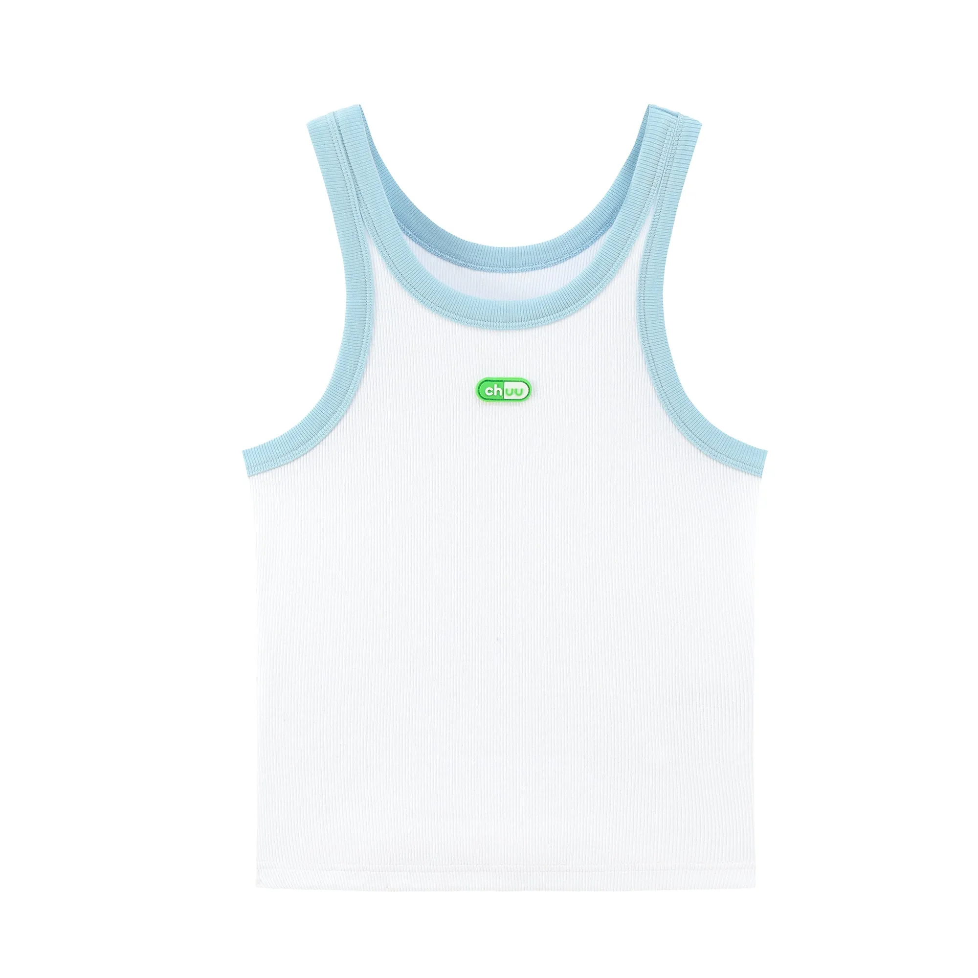 Color Matching Simple Logo Sleeveless Top