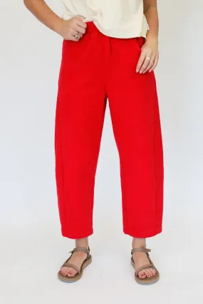 Crayon Red Canvas Arc Pant