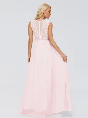 Elegant Blush Pink Bridesmaid Dresses Melody Elegant Bateau Chiffon Bridesmaid Dresses