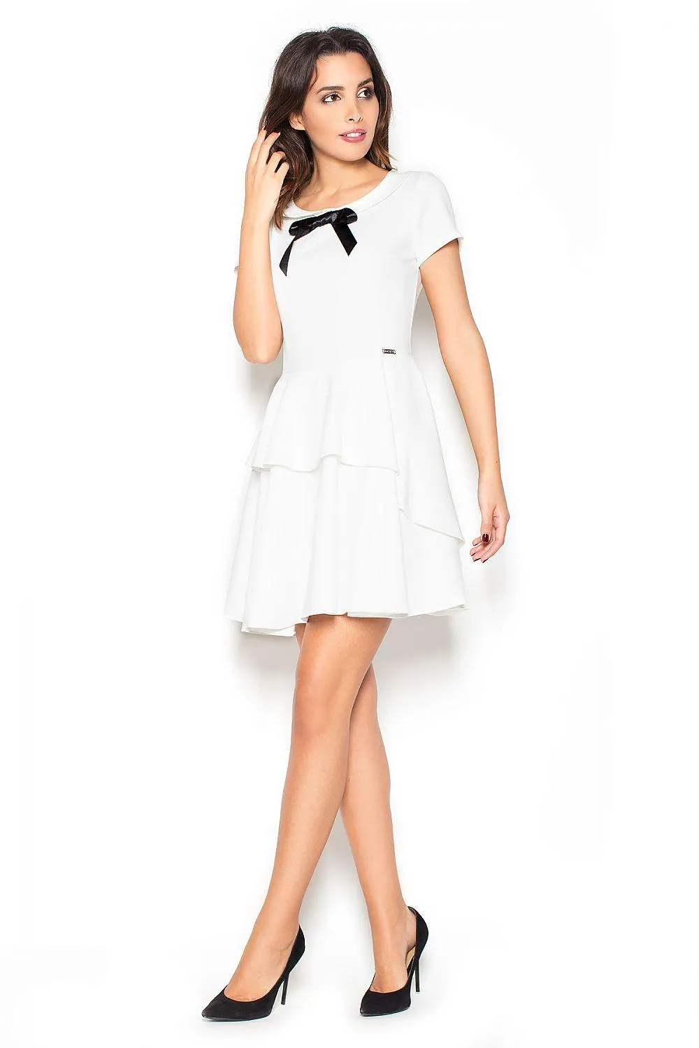 Elegant Bow-Detailed Day Dress