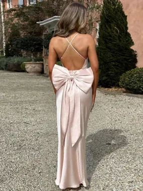 Elegant Evening Bow-Back Gown