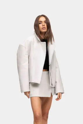 EMZ JACKET in White Cavallino