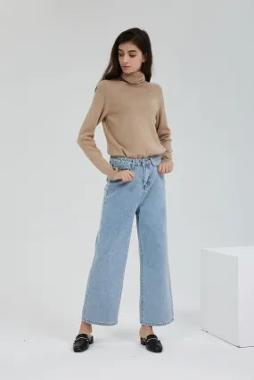 FashionSierra - Stylish Wide Leg Denim Pants