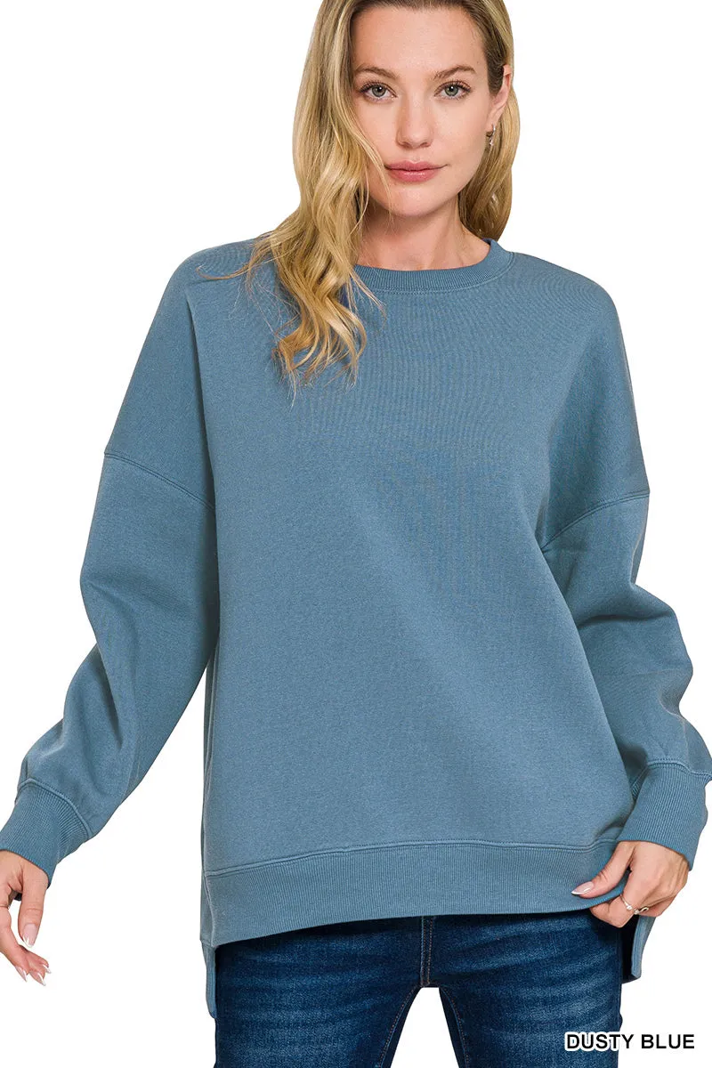 Fleece Hi-Low Boyfriend Sweatshirts w/ Pockets! (8 Options)