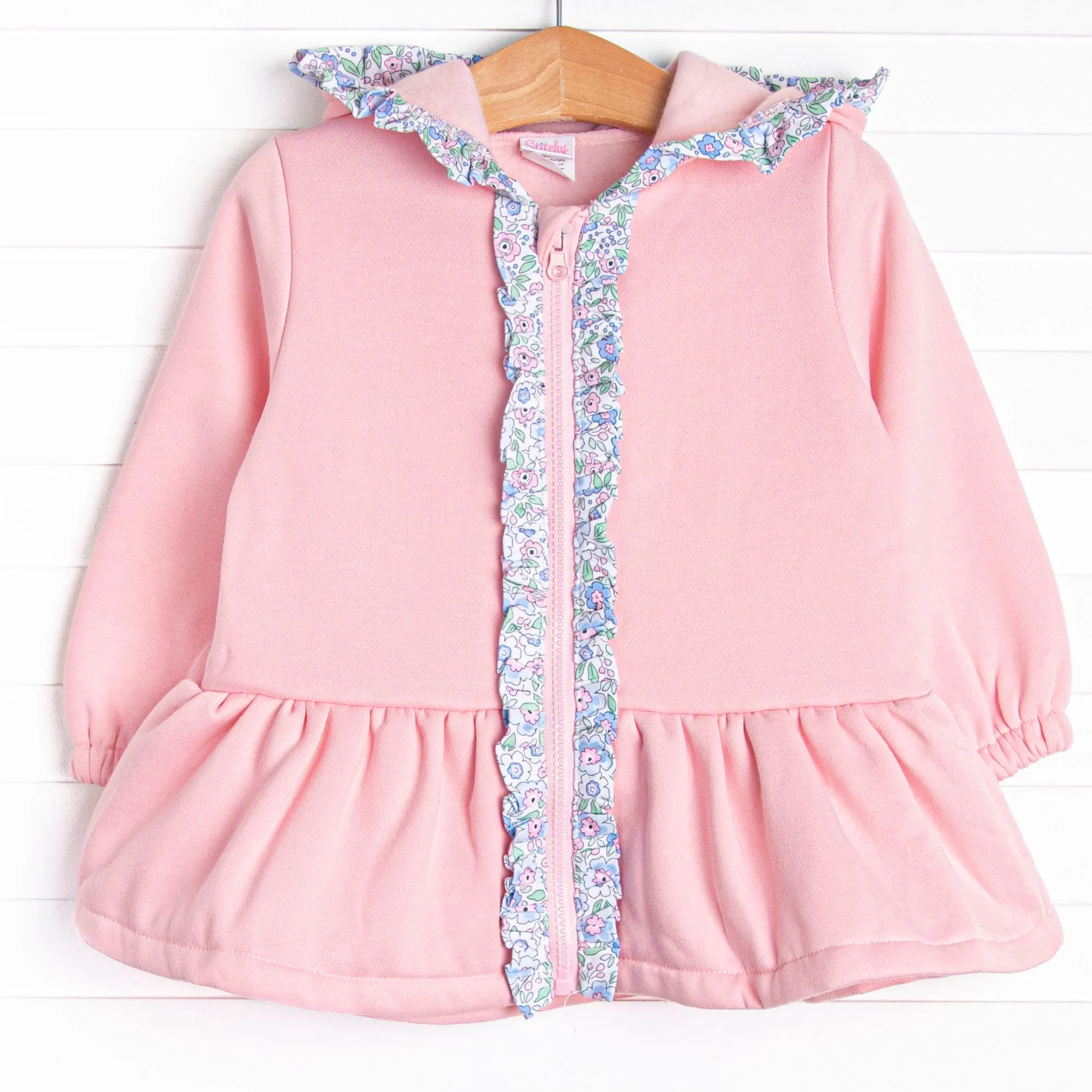 Francesca Florals Zip-Up Jacket, Pink