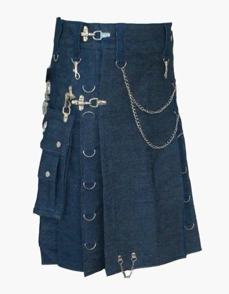 GOTHIC BLUE DENIM KIT WITH DETACHABLE POCKETS