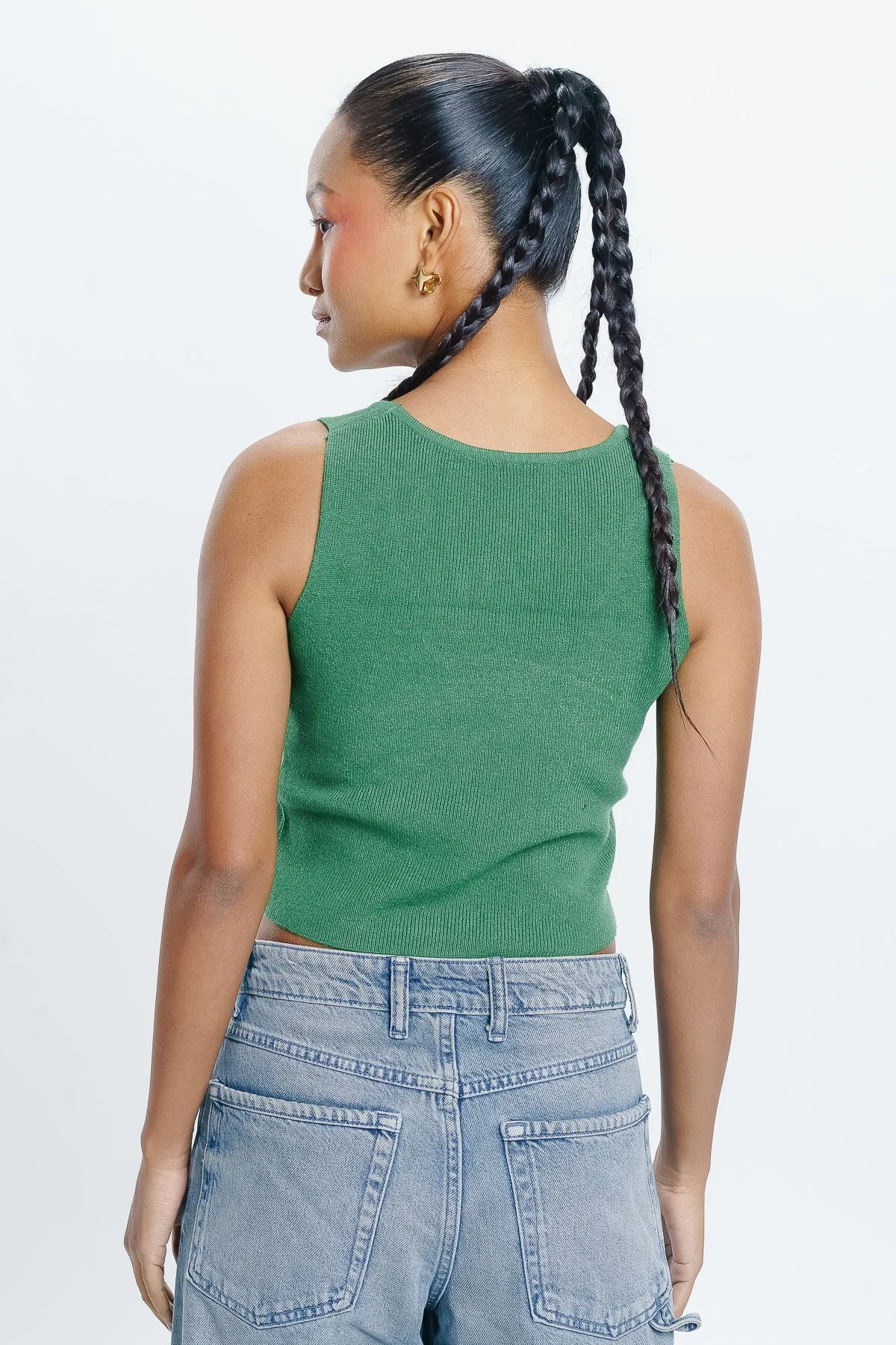 Green Crop Tank Top