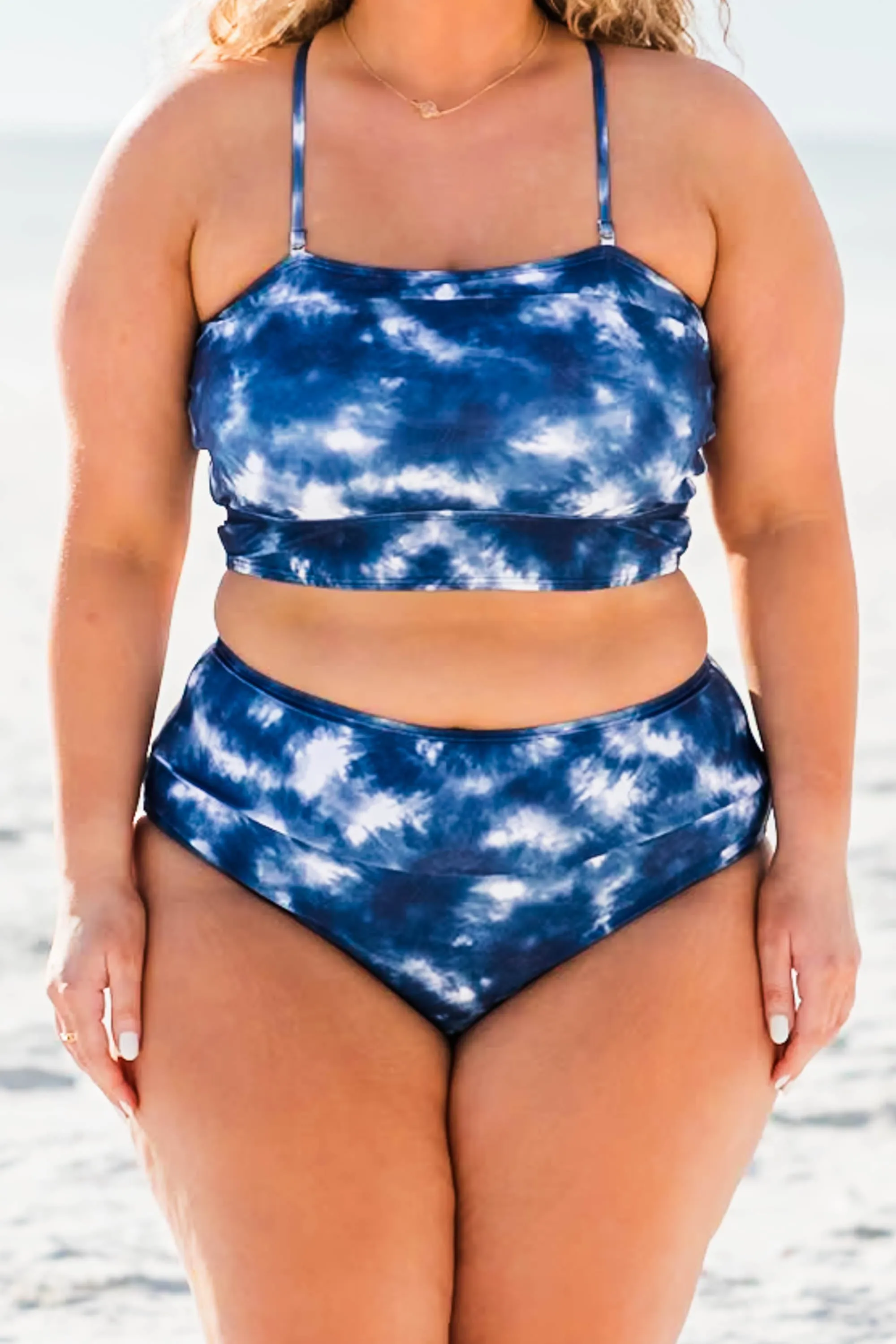 Hidden Islands Swim Top, Tie Dye-Blue