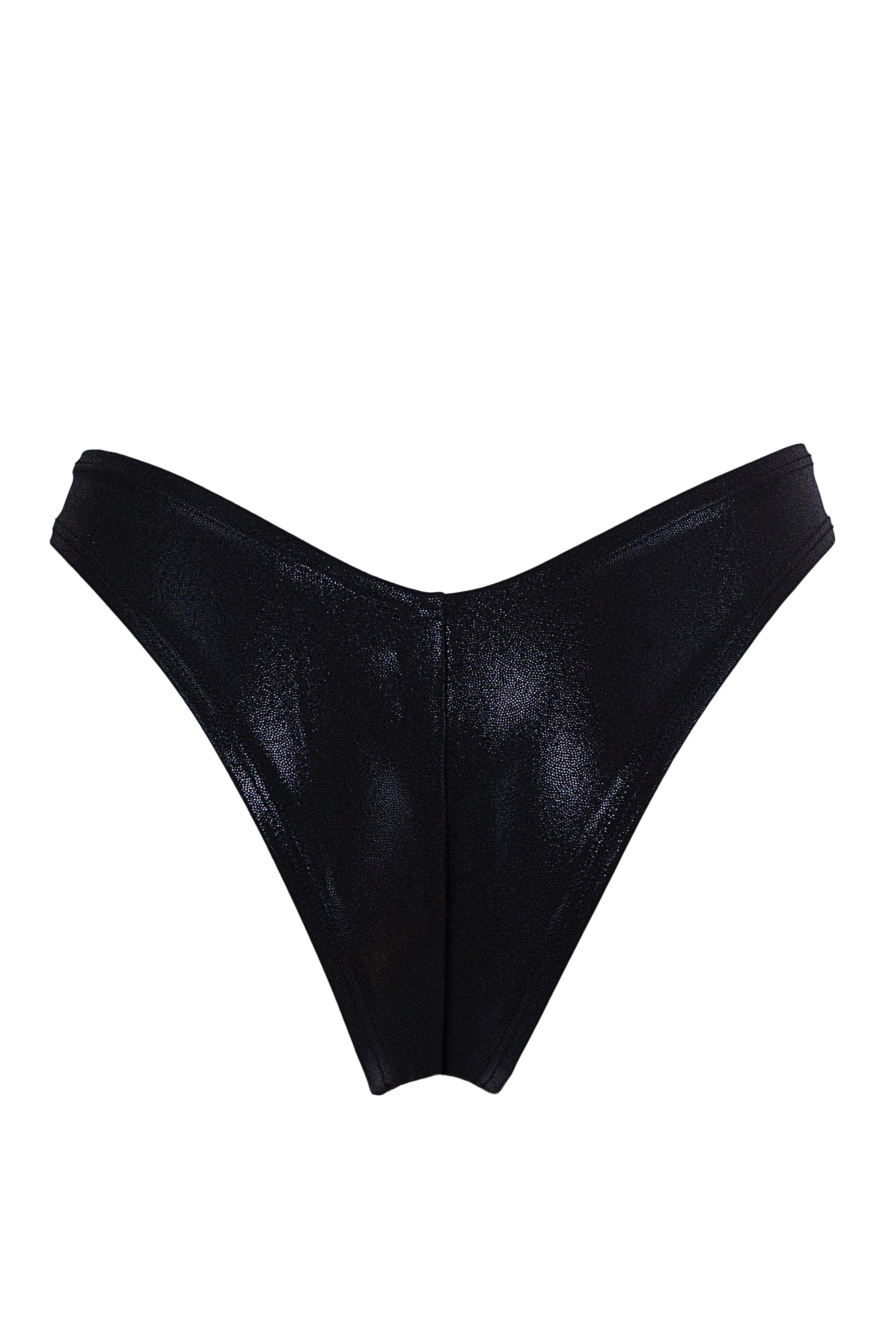 High-Cut Hologram Bikini Bottom /LULY POLE BLACK HOLO