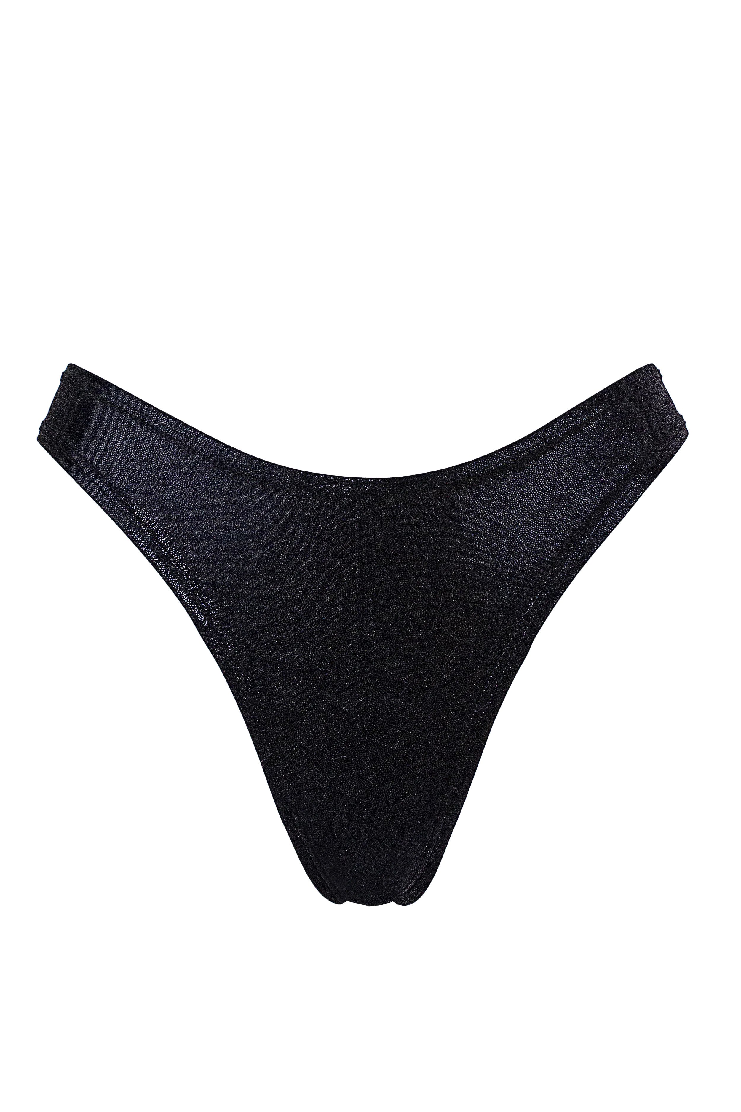 High-Cut Hologram Bikini Bottom /LULY POLE BLACK HOLO