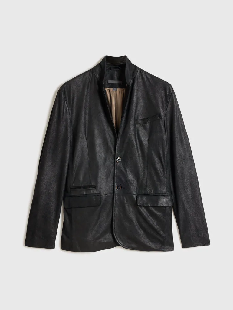 John Varvatos Stan Leather Soft Jacket - Black