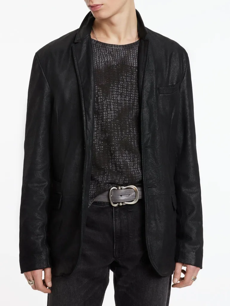 John Varvatos Stan Leather Soft Jacket - Black