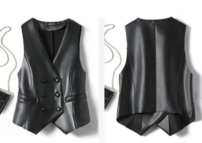 Kove Elegant Cotton Leather Vest