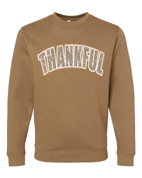 LAT Toasty Brown  Leopard Thankful Fall Sweatshirts/ Unisex sized Sweatshirts/ DTG printed Quality Sweatshirts