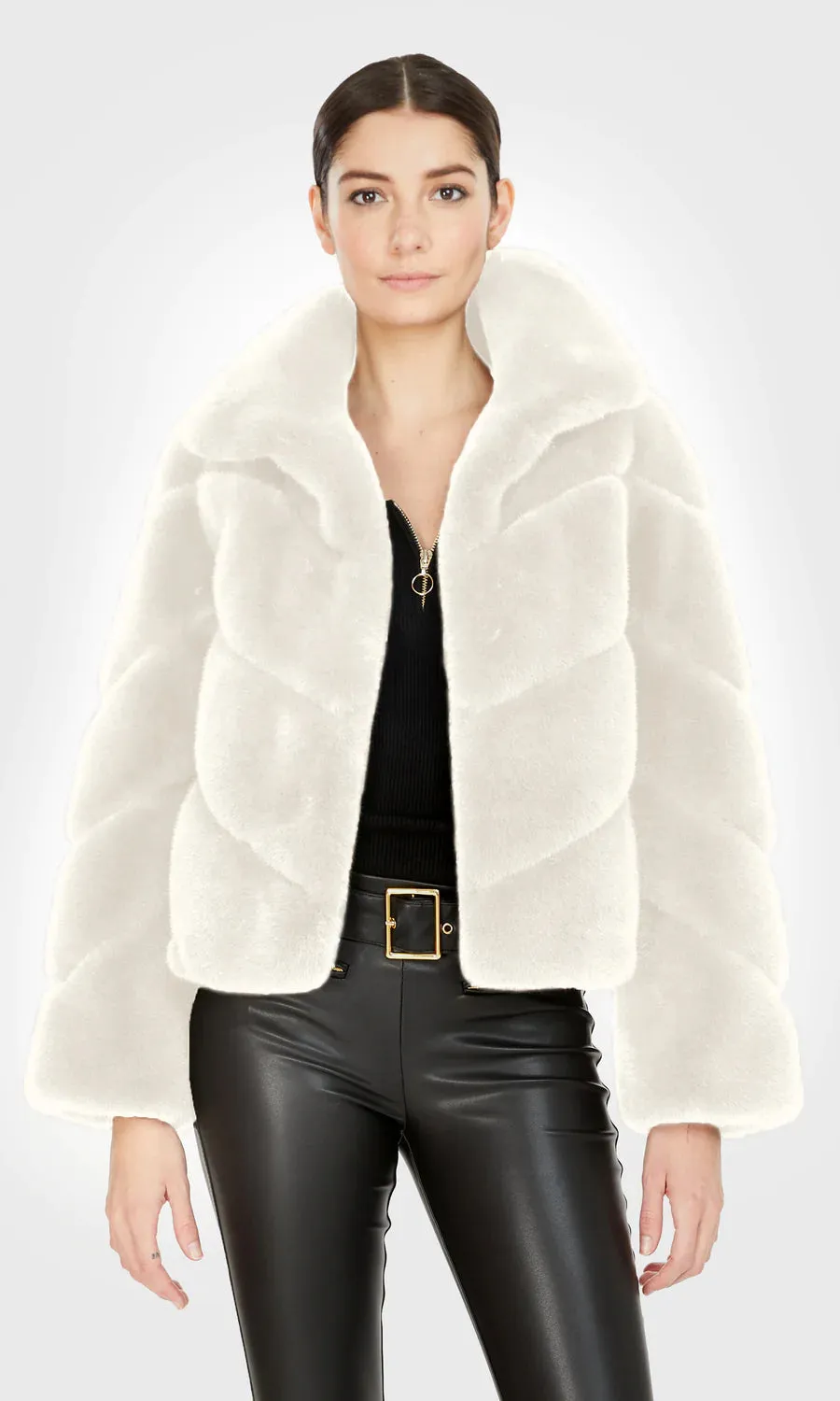 LOGAN FAUX FUR COAT - OFF WHITE