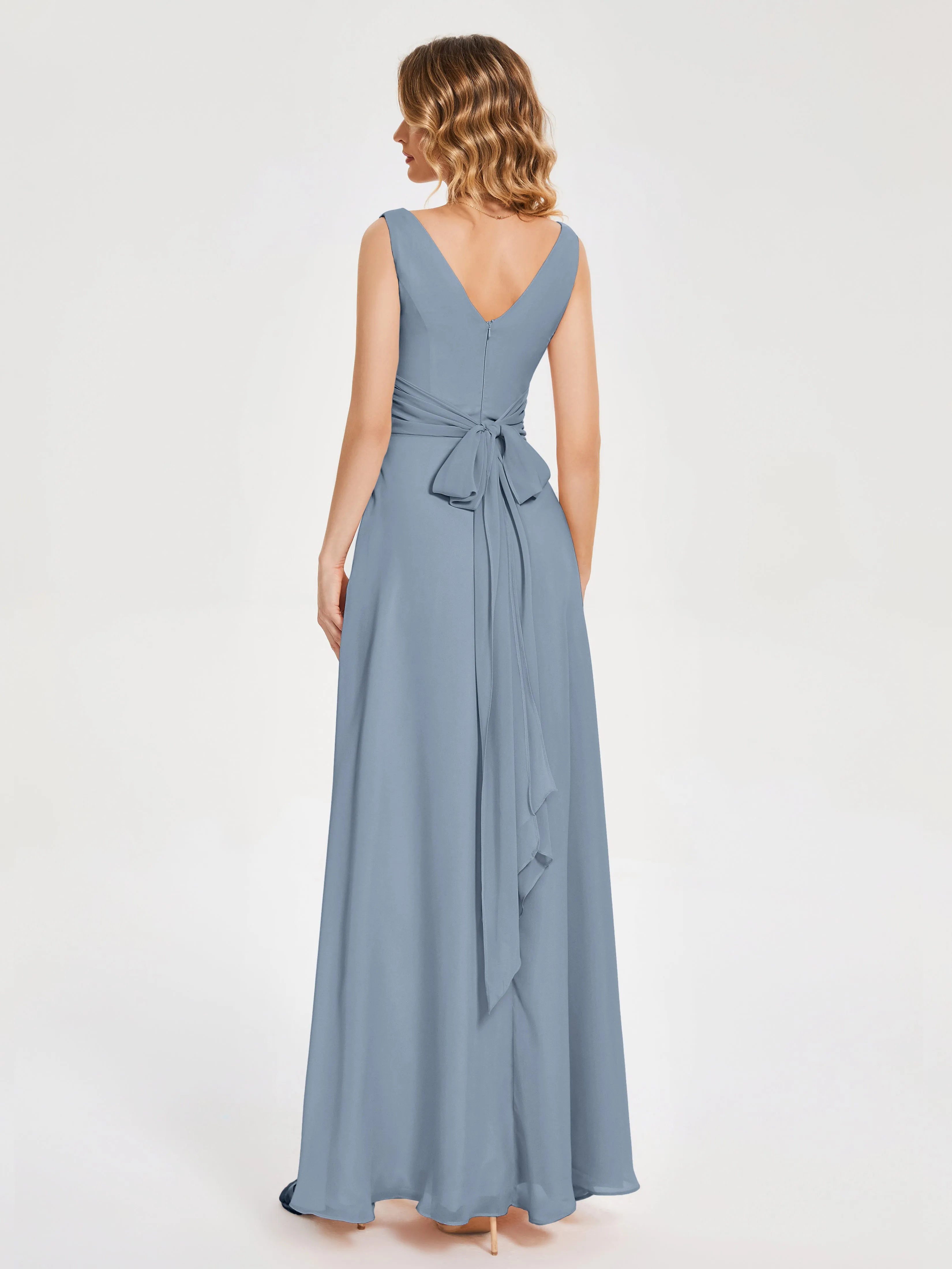 Lucille Elegant Chiffon Bridesmaid Dresses With Bow