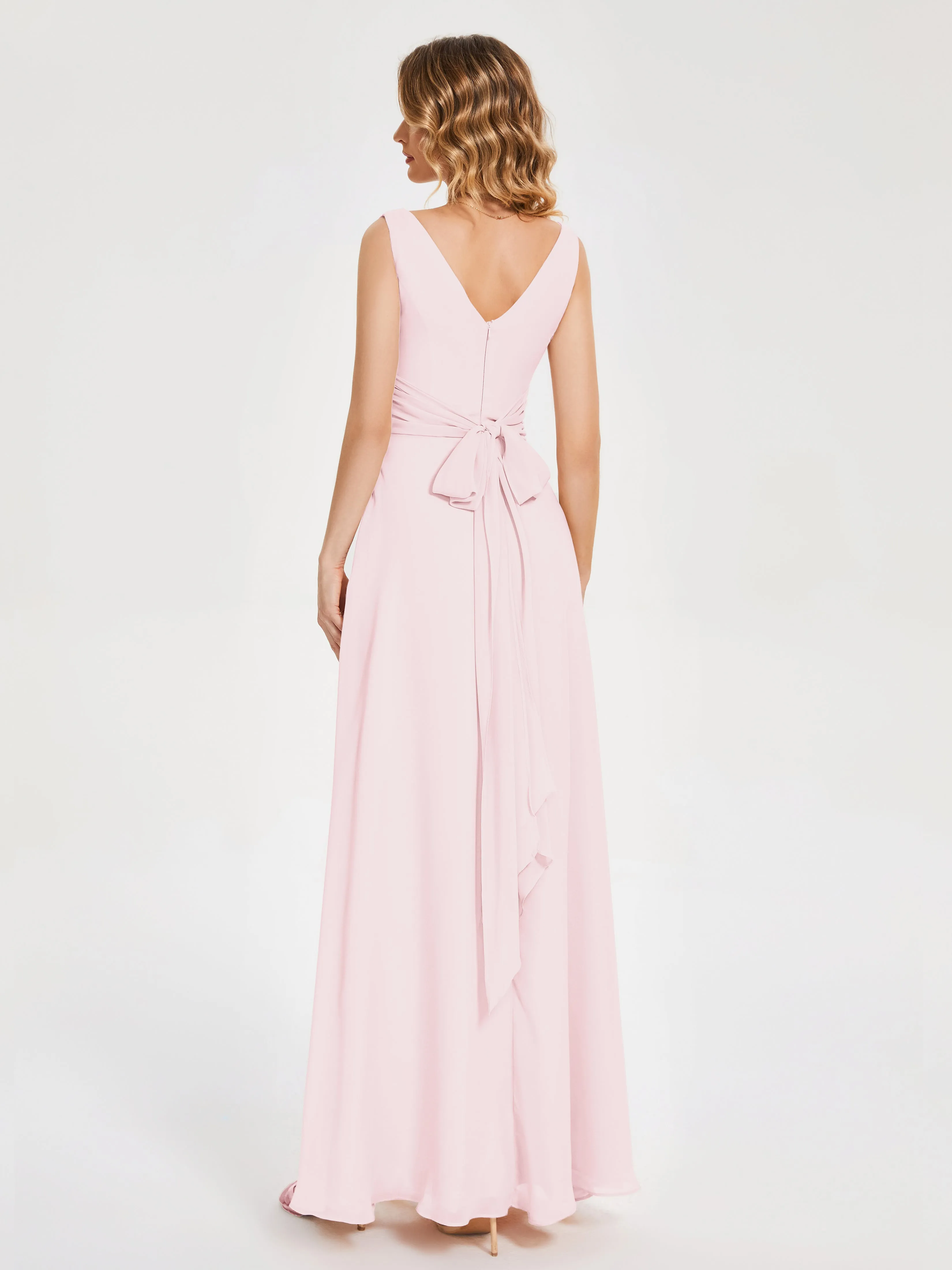 Lucille Elegant Chiffon Bridesmaid Dresses With Bow