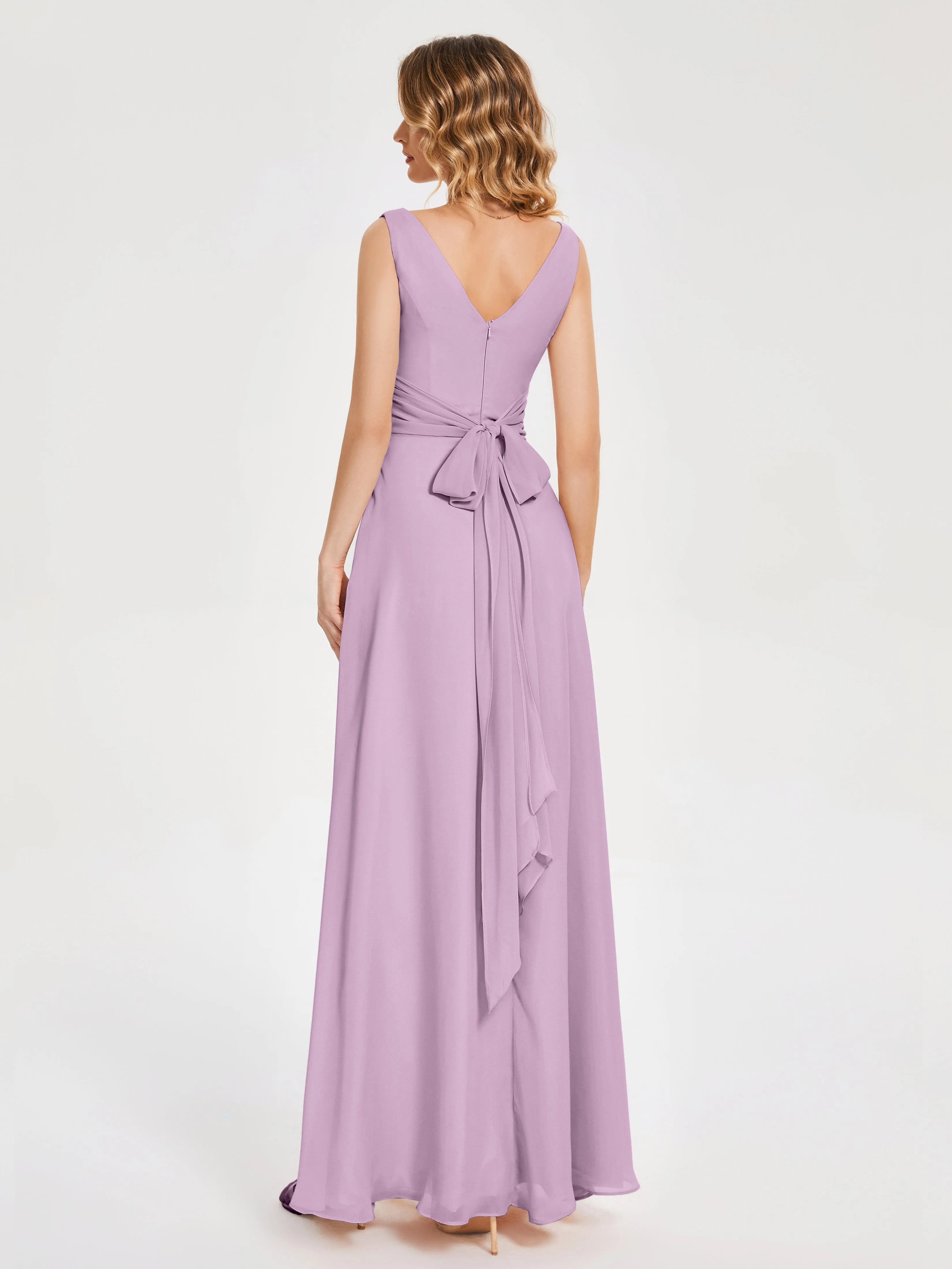 Lucille Elegant Chiffon Bridesmaid Dresses With Bow