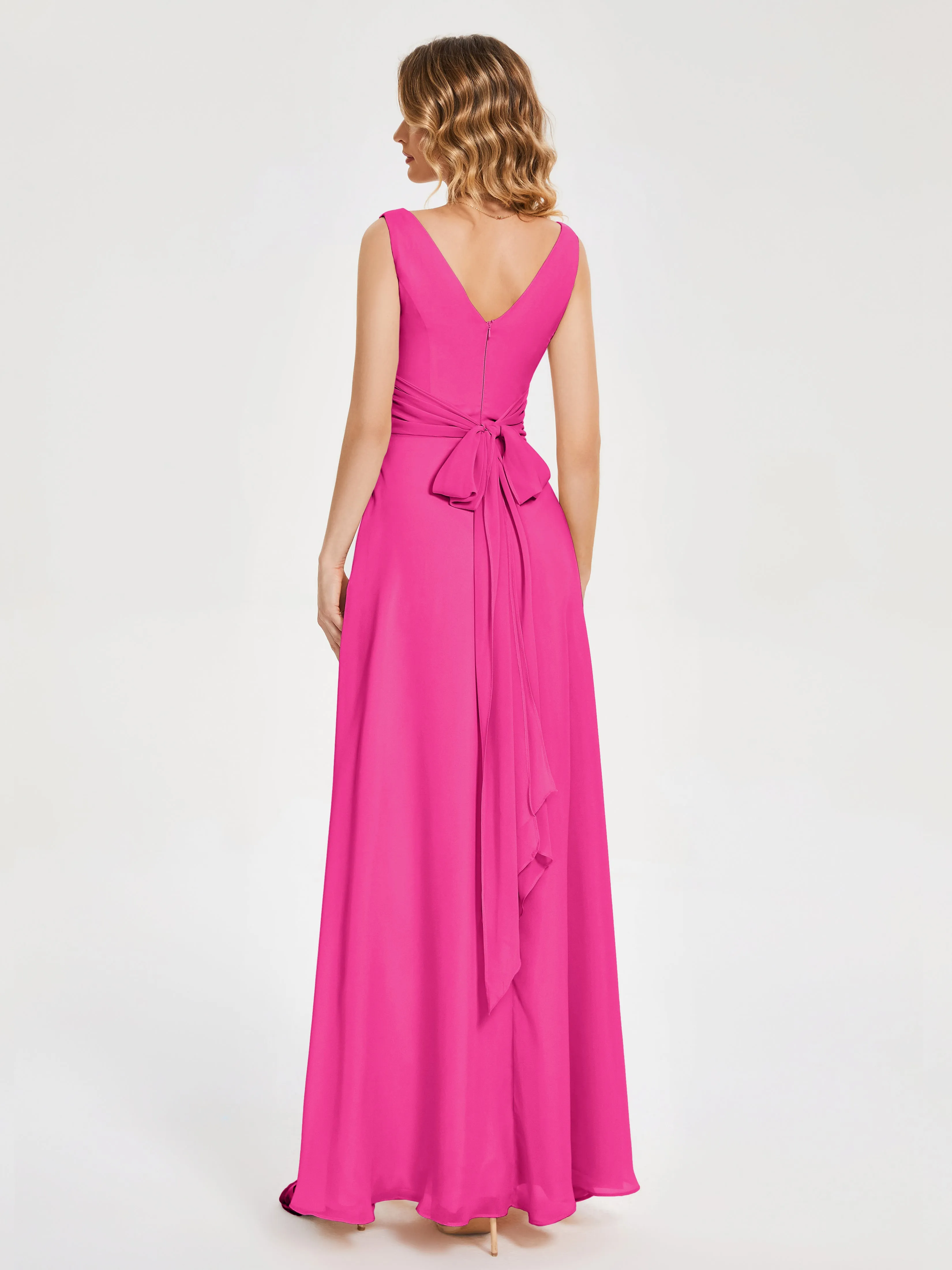 Lucille Elegant Chiffon Bridesmaid Dresses With Bow