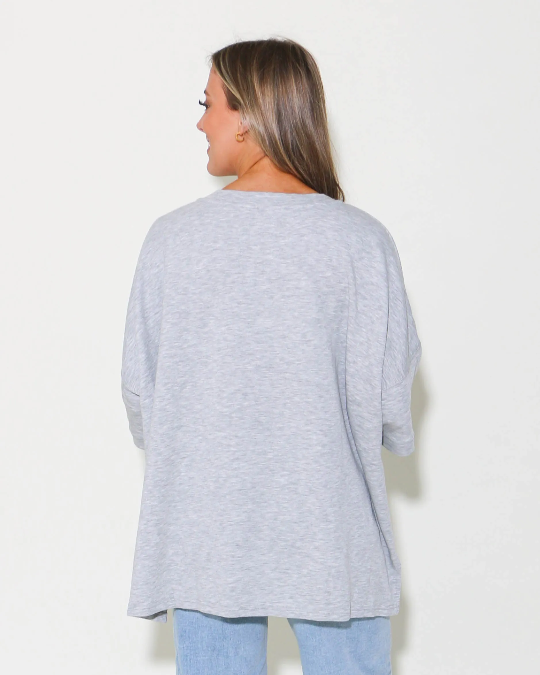 LUXE OVERSIZED TOP IN GREY