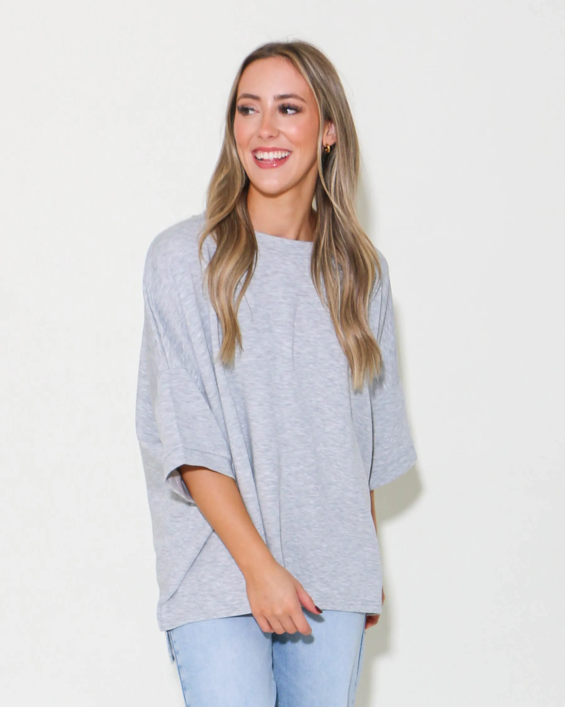 LUXE OVERSIZED TOP IN GREY