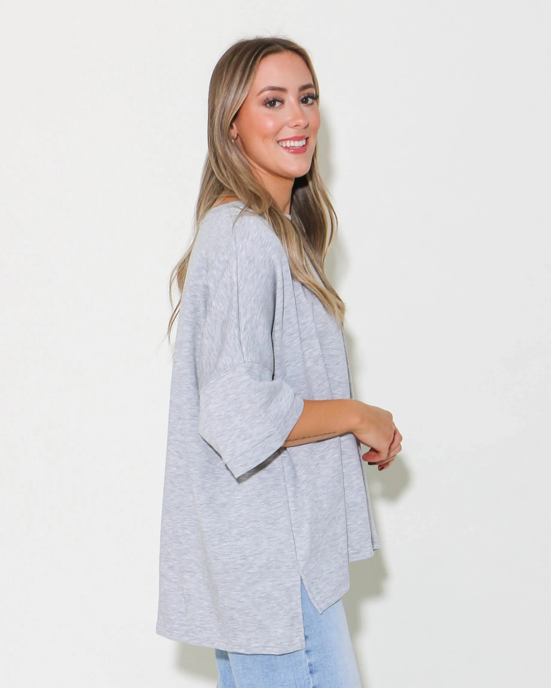 LUXE OVERSIZED TOP IN GREY