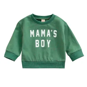 Mama's Boy Green Baby Sweatshirt