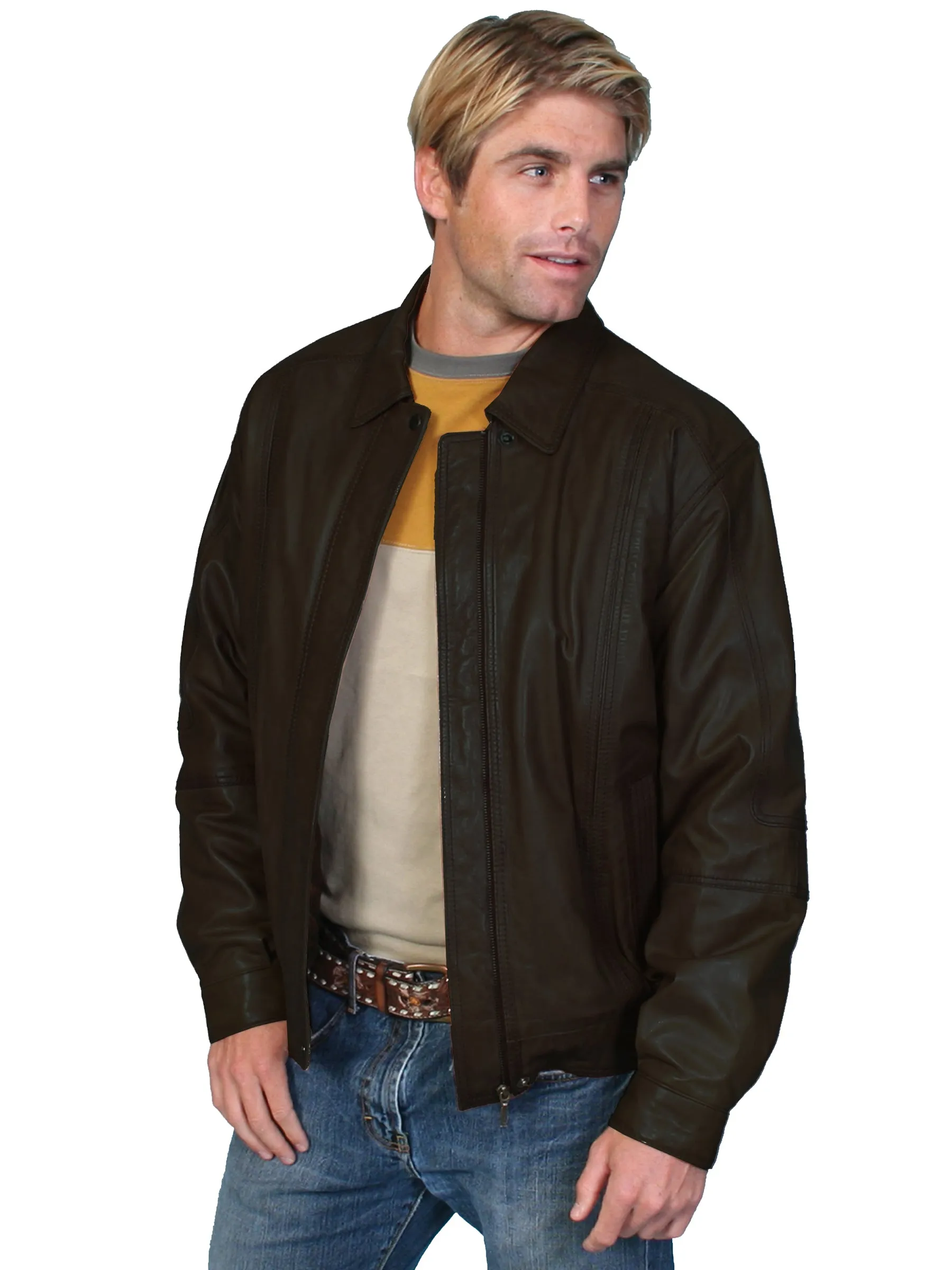 Men's Leather Jacket Collection: Scully Casual Lambskin Zip Front