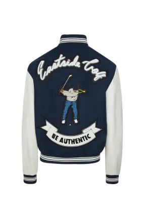 Men's Varsity Jacket Midnight White