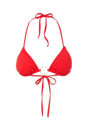 Miami Red Triangle Ring Bikini Top