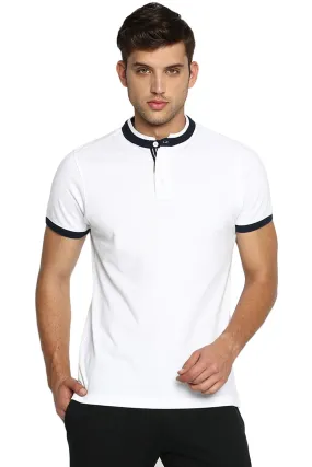 Muscle Fit Stand Up Collar Polo T Shirt