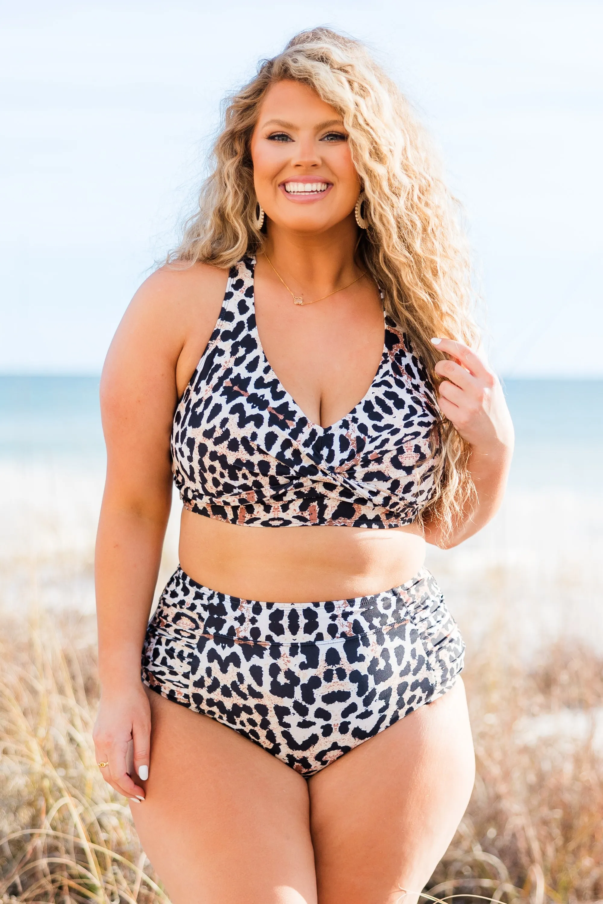 Oceans Of Love Swim Top, Leopard