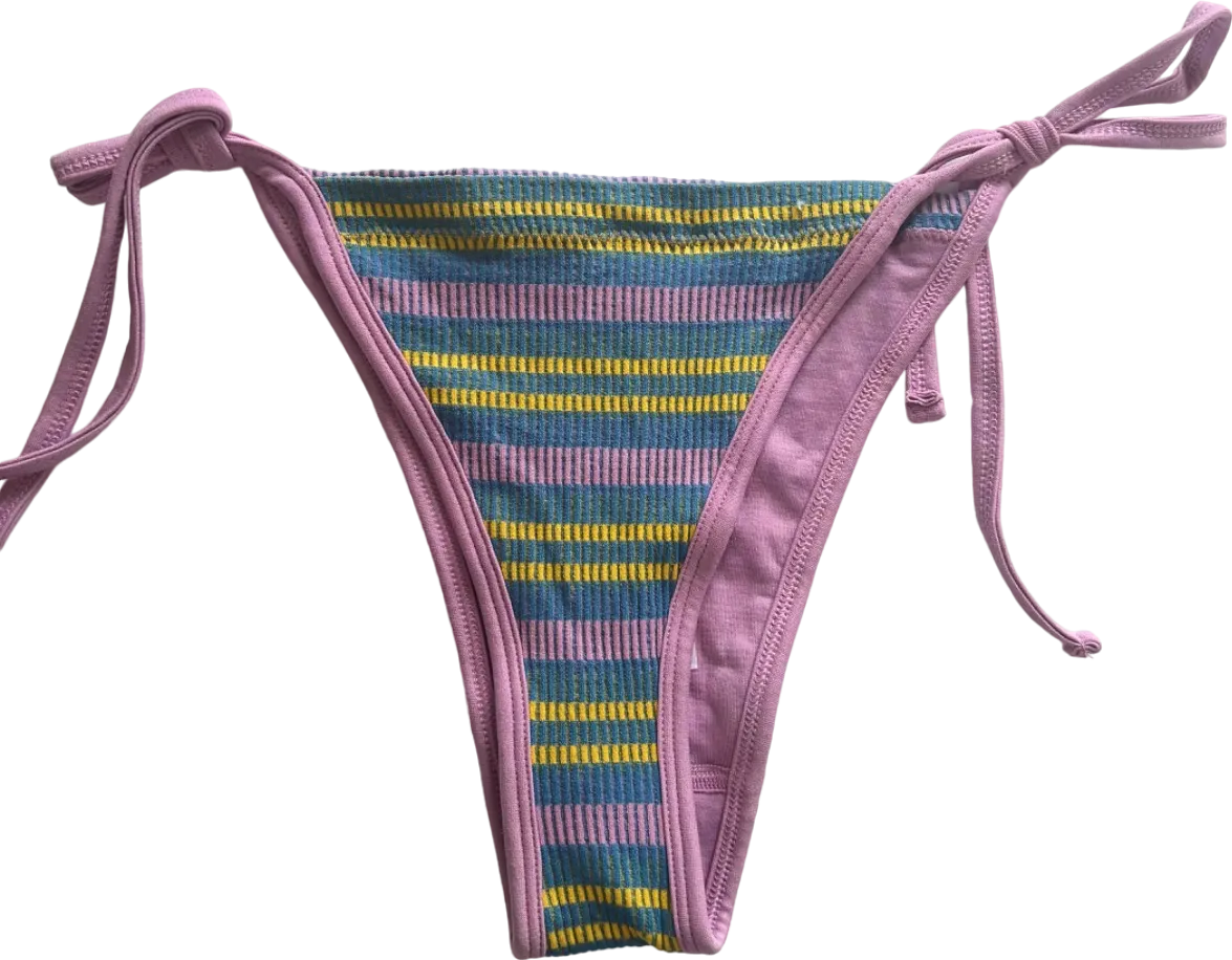 Out From Under Pink Striped Bikini Bottoms UK M