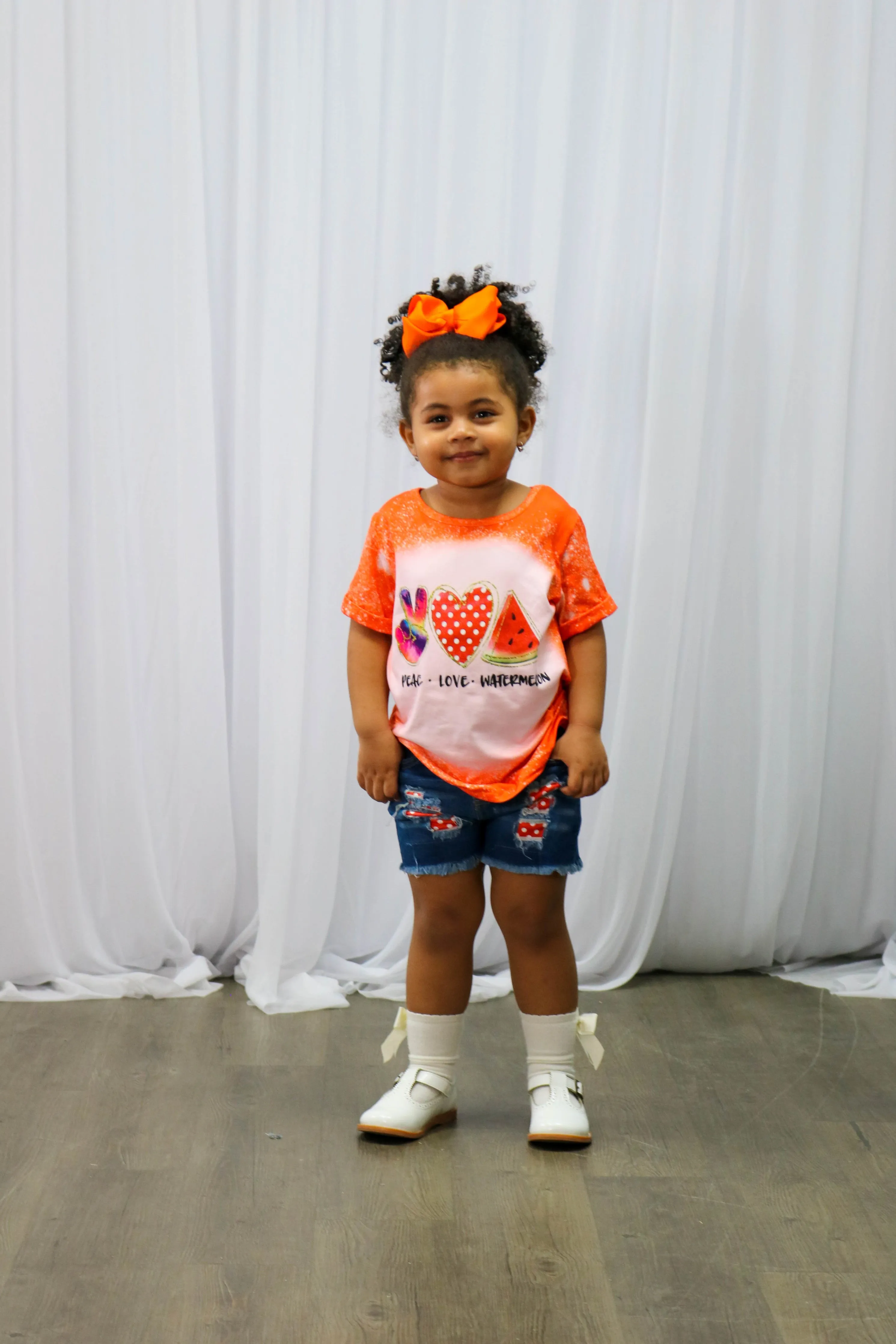 Peace Love Watermelon Distressed Denim Outfit