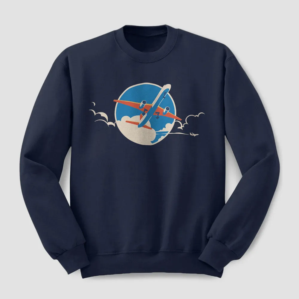 Plane Retro Sky - Sweatshirt